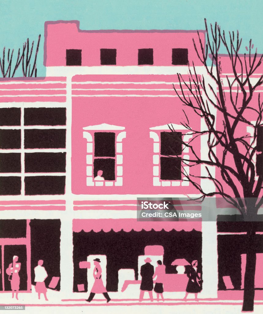 Rosa Street und Schaufenster - Lizenzfrei Einzelhandel - Konsum Stock-Illustration