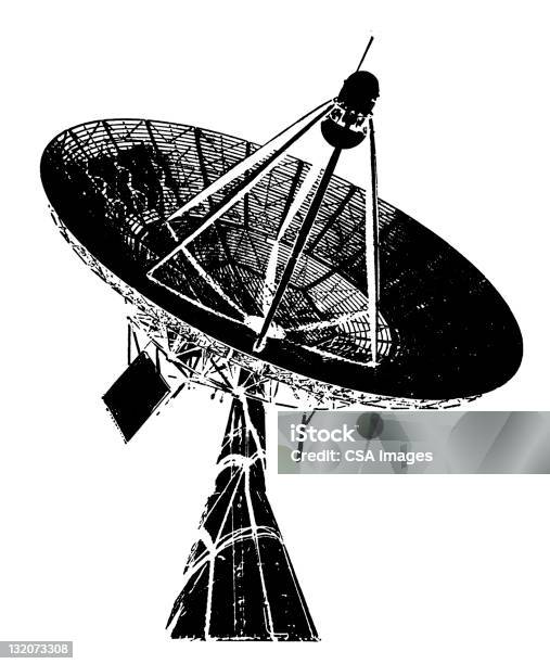 Satellite Dish Stock Illustration - Download Image Now - Satellite Dish, Communications Tower, Old-fashioned