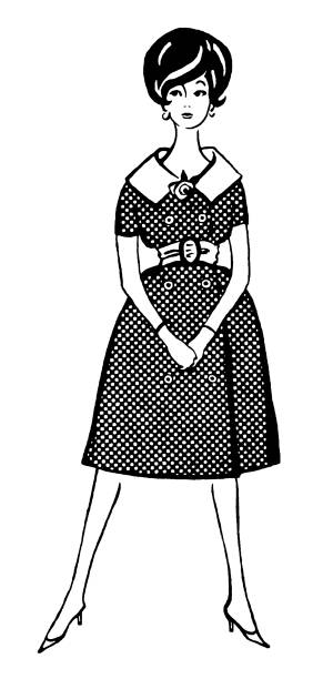 Woman Wearing Dress Woman Wearing Dress legs apart stock illustrations