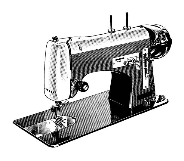 ilustrações de stock, clip art, desenhos animados e ícones de máquina de costura - sewing sewing machine machine sewing item