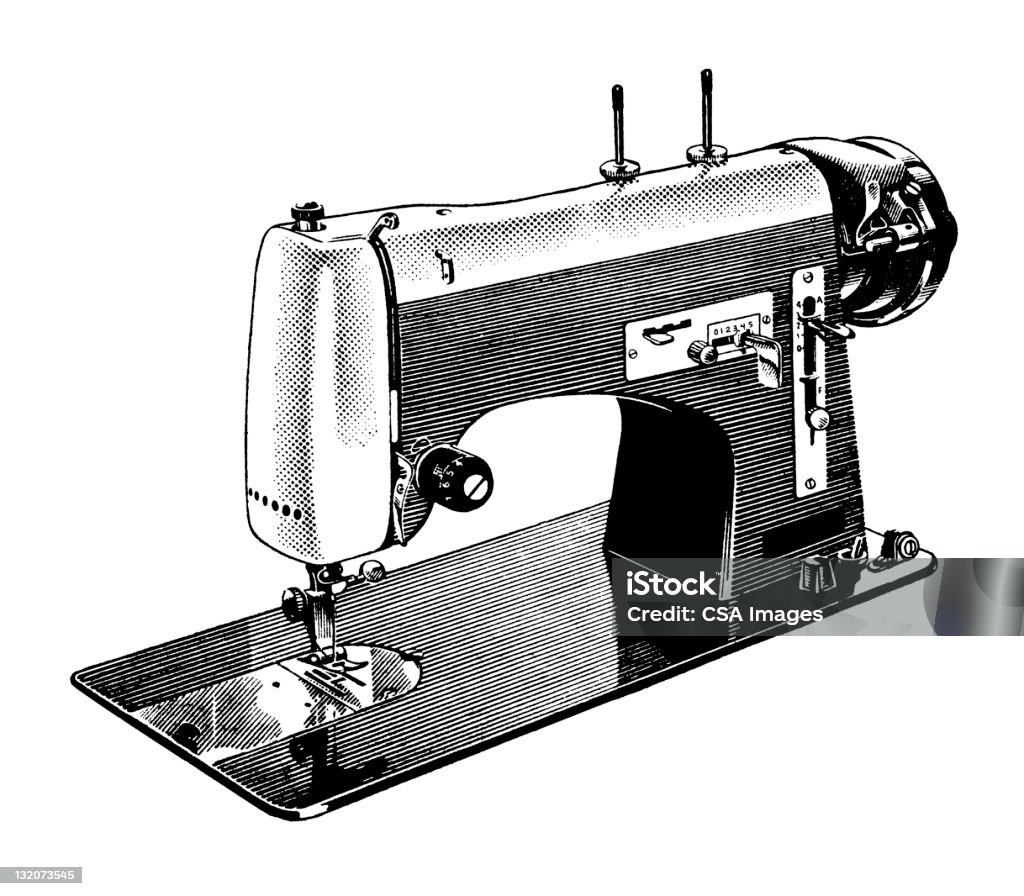 Sewing Machine Stock Illustration - Download Image Now - Sewing Machine,  Retro Style, Illustration - iStock