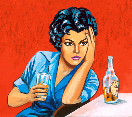 Woman Drinking Liquor