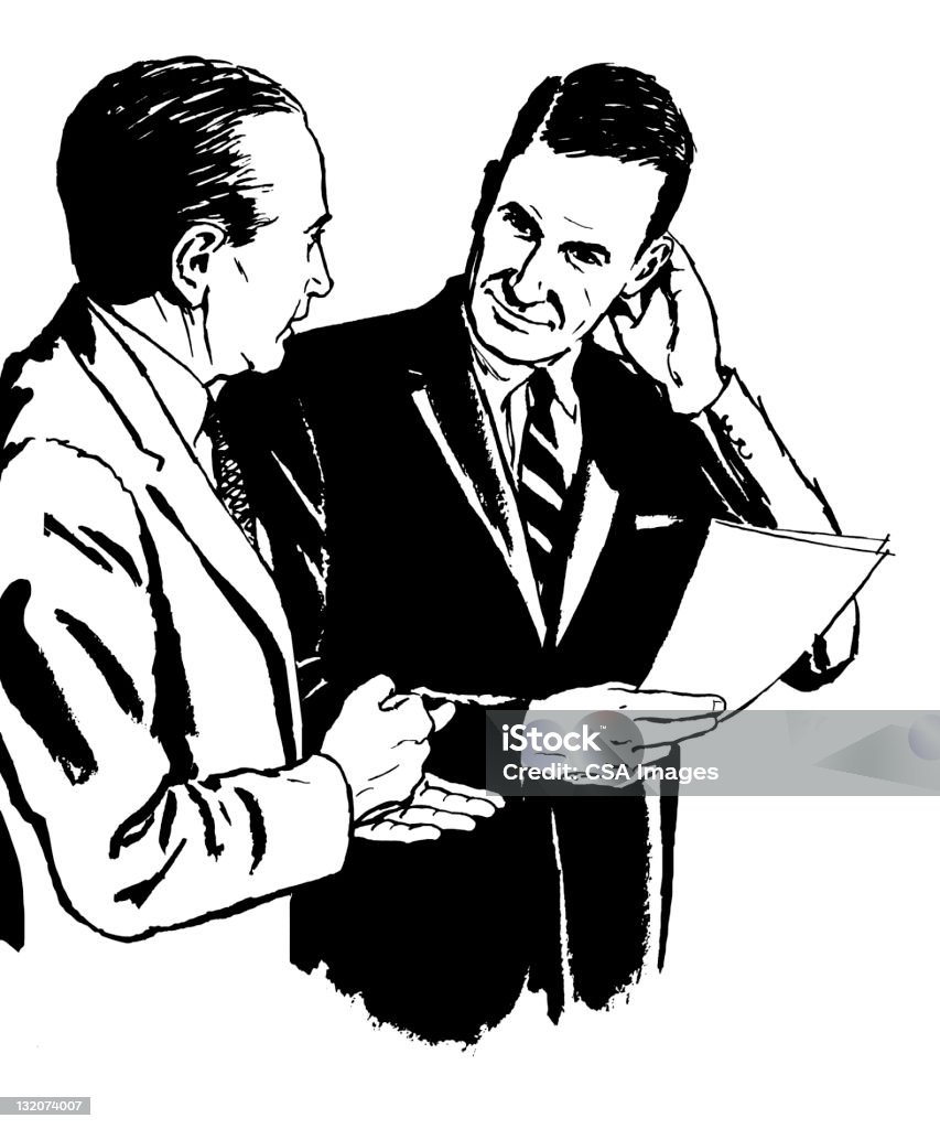 Two Men Talking Businessman stock illustration