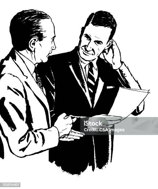 Two Men Talking Stock Illustration - Download Image Now - Businessman, Discussion, Illustration