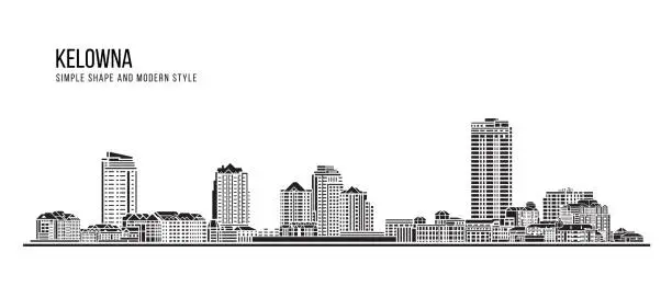 Vector illustration of Cityscape Building Abstract Simple shape and modern style art Vector design - Kelowna