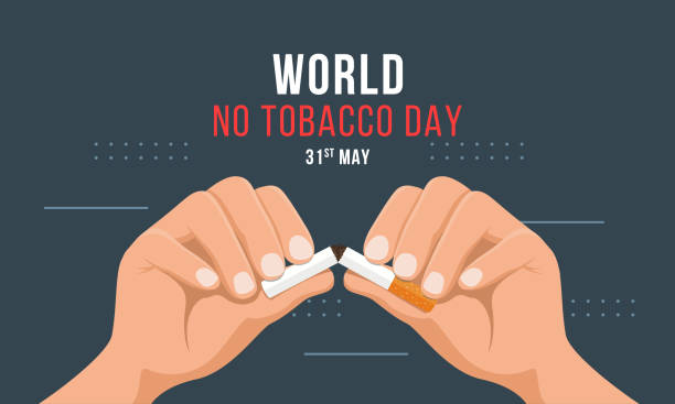 手を持つ世界のタバコの日はタバコのベクトルデザインを壊しています - smoking smoking issues stop stop sign点のイラスト素材／クリップアート素材／マンガ素材／アイコン素材