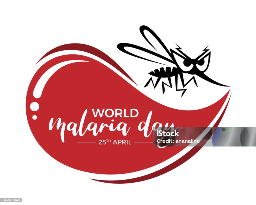 World Malaria Day Banner With Black Mosquito Cartoon Sign And Big Red Drop  Blood Vector Design Stock Illustration - Download Image Now - iStock