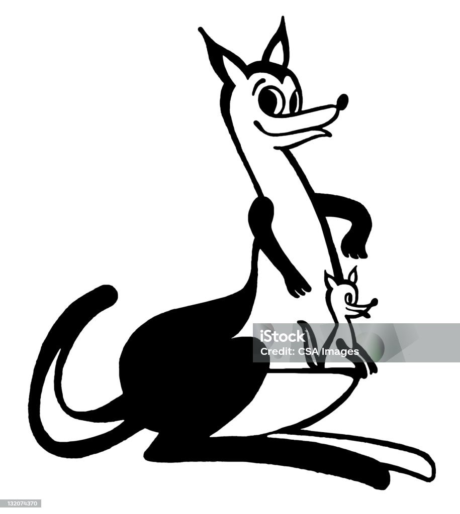 Canguru com Joey - Ilustração de Animal royalty-free