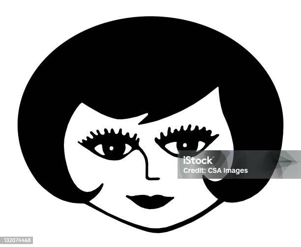 Dark Haired Woman With Bob Haircut Stock Illustration - Download Image Now - Adult, Adults Only, Beautiful Woman