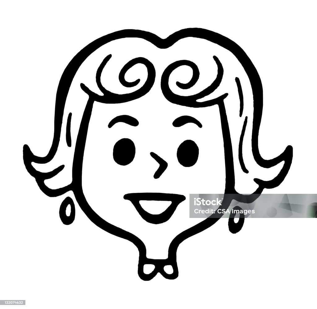 Smiling Woman Earring stock illustration
