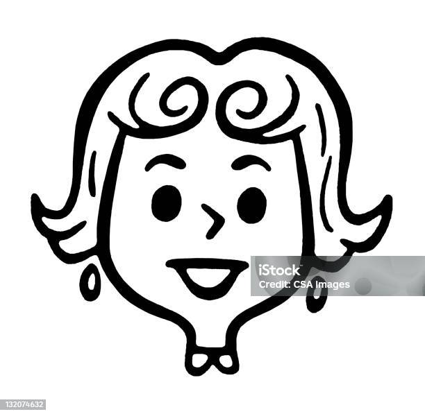 Smiling Woman Stock Illustration - Download Image Now - Earring, Line Art, Adult