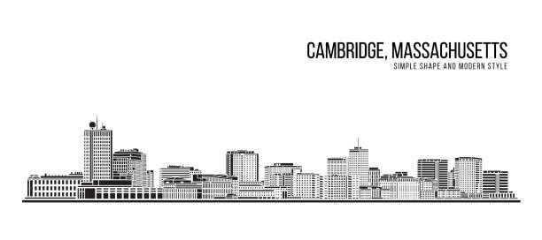 Cityscape Building Abstract Simple shape and modern style art Vector design -  Cambridge city, Massachusetts Cityscape Building Abstract Simple shape and modern style art Vector design -  Cambridge city, Massachusetts cambridge massachusetts stock illustrations