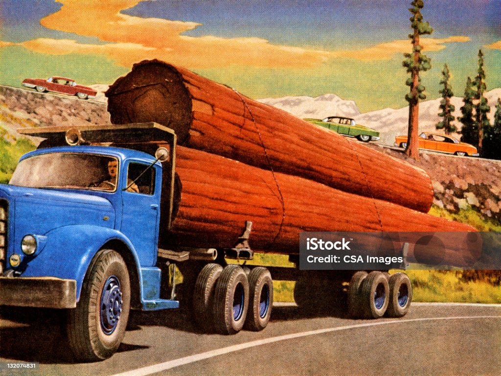 Truck Hauling Logs Truck stock illustration