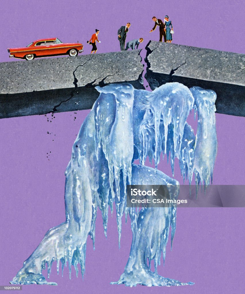 Ice 男性をアップロード - 道路のロイヤリティフリーストックイラストレーション