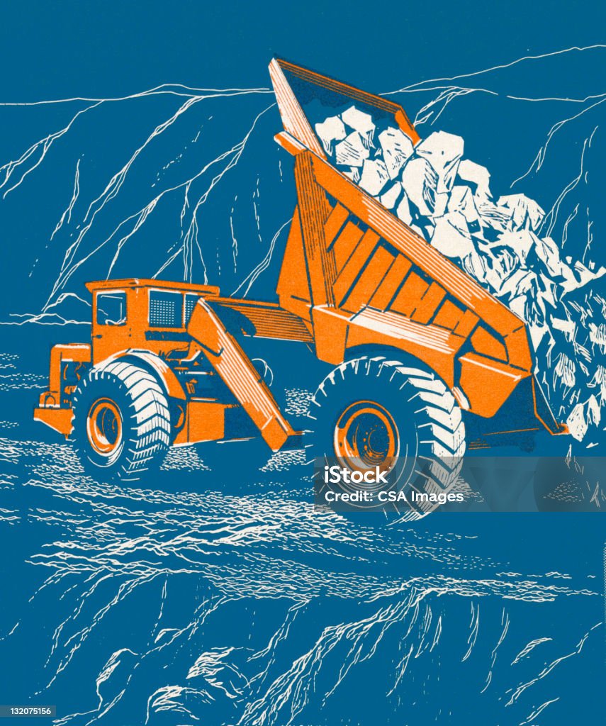 Kipper Dumping Rocks - Lizenzfrei Baugewerbe Stock-Illustration