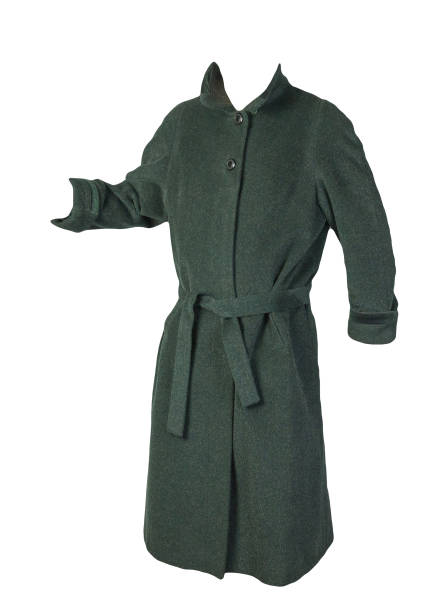 istock Female woolen coat with a hood isolated on a white background. 1320751579
