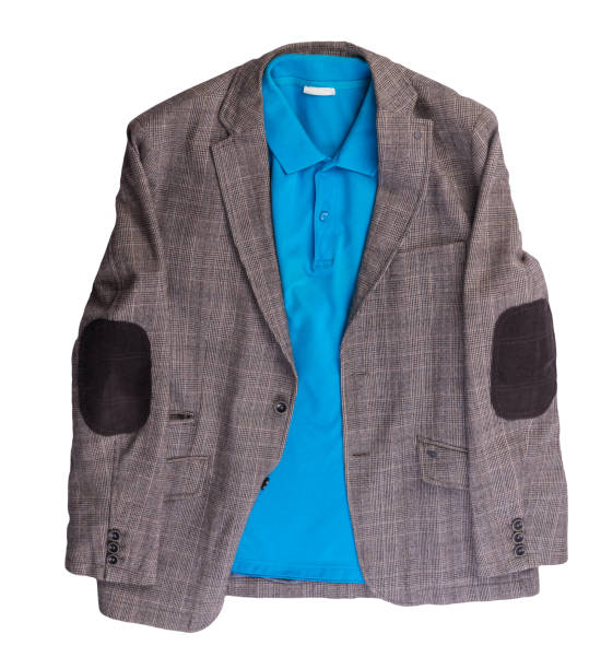 istock Jacket with buttons and a T-shirt with a collar and buttons isolated on a white background. 1320751603