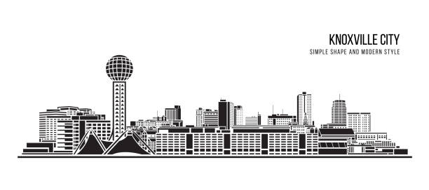 Cityscape Building Abstract Simple shape and modern style art Vector design - Knoxville city Cityscape Building Abstract Simple shape and modern style art Vector design - Knoxville city tennessee stock illustrations