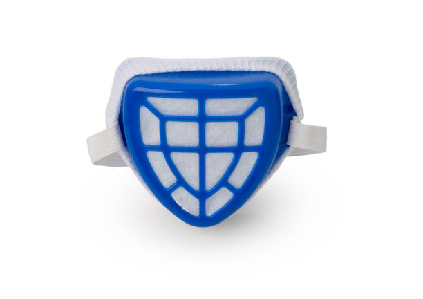 istock Blue color Mask protection dust on white background 1320752749