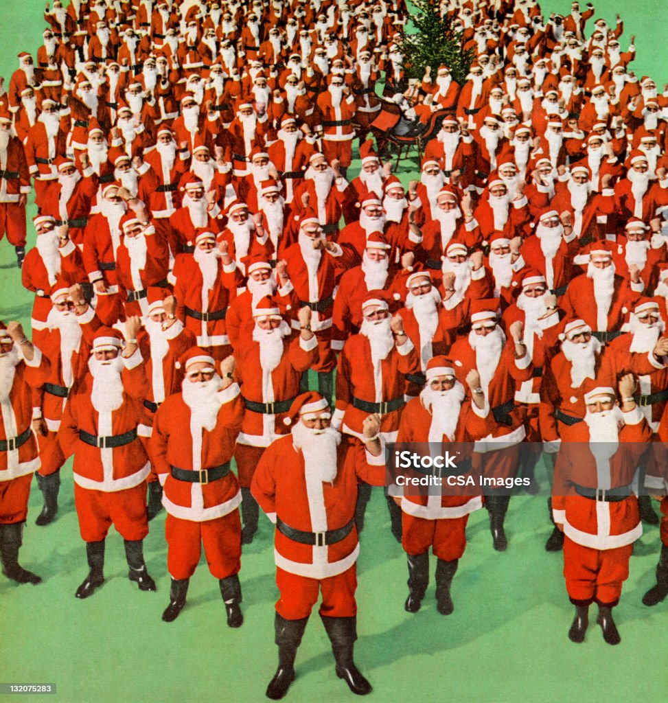 Grupo de Santas - Ilustración de stock de Papá Noel libre de derechos