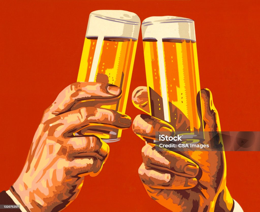 ビールでの乾杯 - ビールのロイヤリティフリーストックイラストレーション