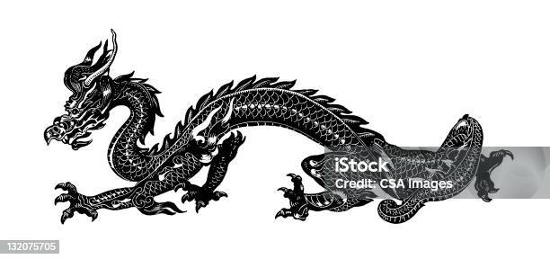 Dragão Chinês - Arte vetorial de stock e mais imagens de Dragão - Dragão, Gravação, Arte e Artesanato - Arte visual