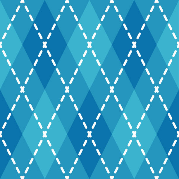 аргайл бесшовный узор. геометрический векторный ромб орнамент - argyle textile seamless pattern stock illustrations