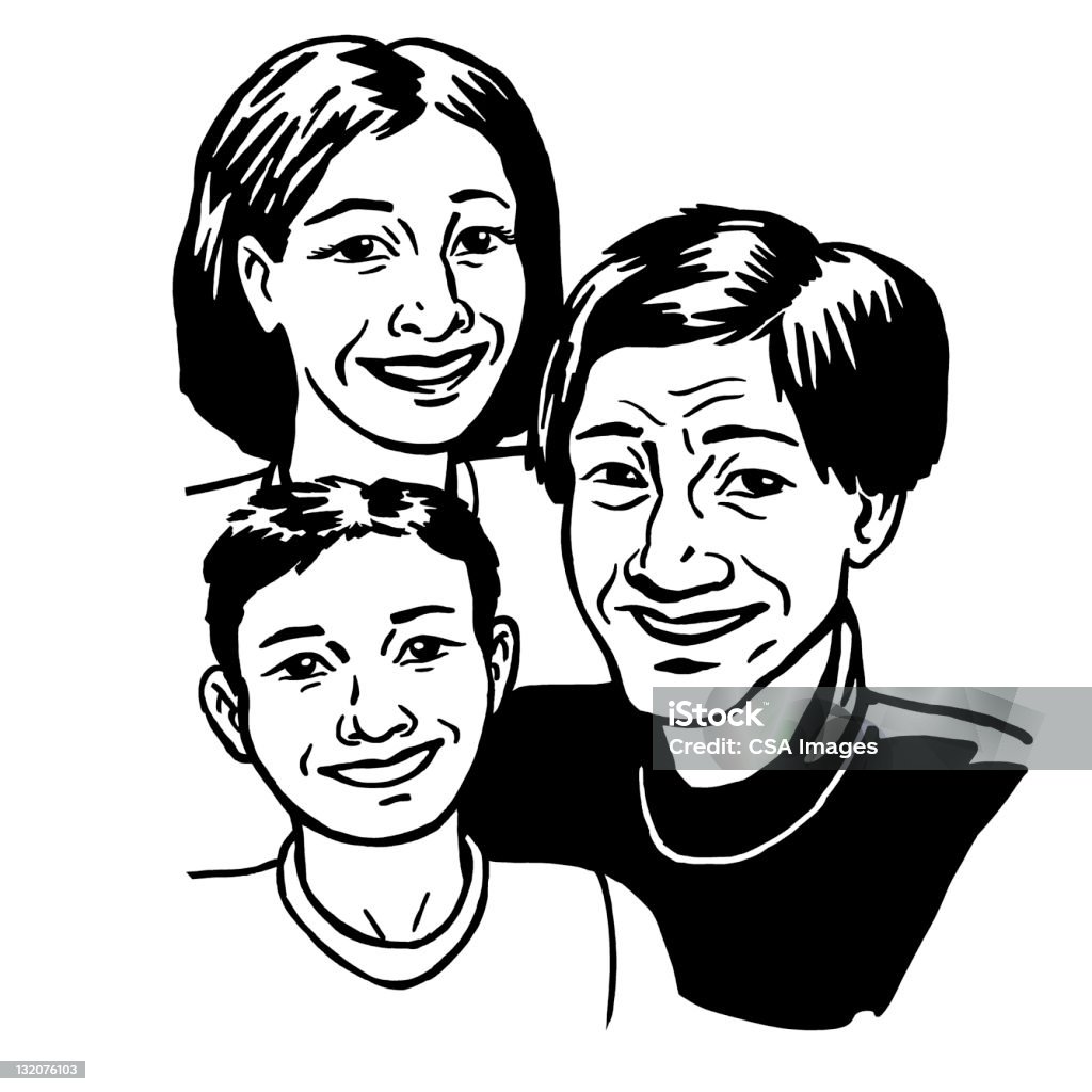 Foto di famiglia - Illustrazione stock royalty-free di Line Art
