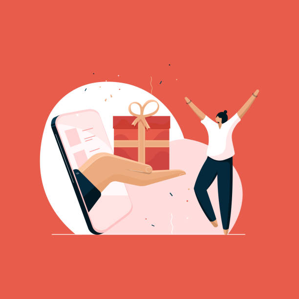 ilustrații de stoc cu recompense de recomandare și program de marketing de loialitate, recomandați un concept de publicitate prieten - motivaţie