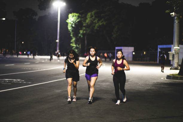 istock Night Running in Gelora Karno Jakarta 1320761309