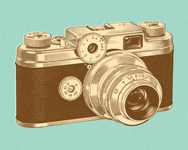 35 mm aparat - aparat fotograficzny obrazy stock illustrations