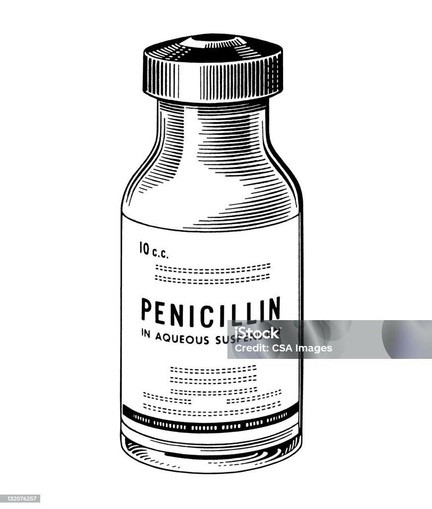 Bottiglia di penicillina - Illustrazione stock royalty-free di Penicillina