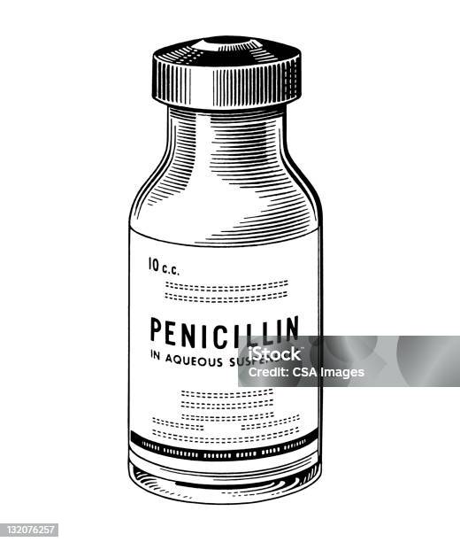 Bottle Of Penicillin Stock Illustration - Download Image Now - Penicillin, Bottle, Antibiotic