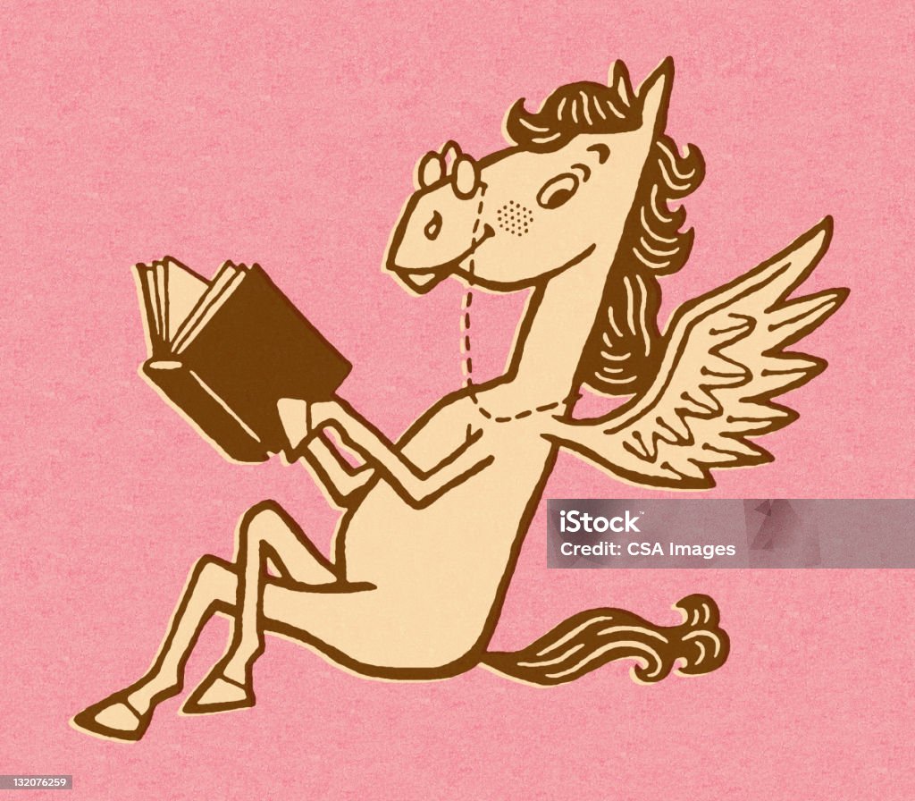 「Pegasus 」読書 - ウマのロイヤリティフリーストックイラストレーション