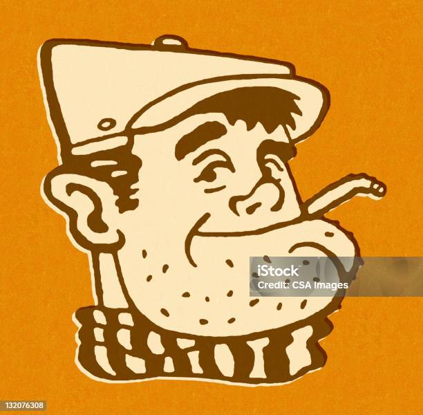 Человек В Шляпе И Для Некурящих — стоковая векторная графика и другие изображения на тему Взрослый - Взрослый, Вид спереди, Вредная привычка