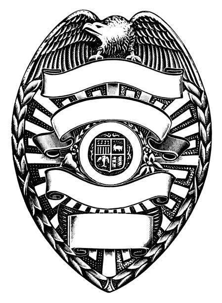 odznaka policyjna - police badge badge police white background stock illustrations