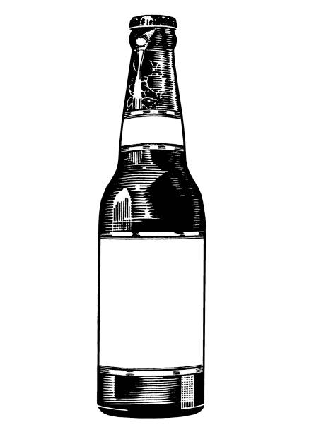 Beverage Bottle with Blank LaBel Beverage Bottle with Blank LaBel beer bottle illustrations stock illustrations