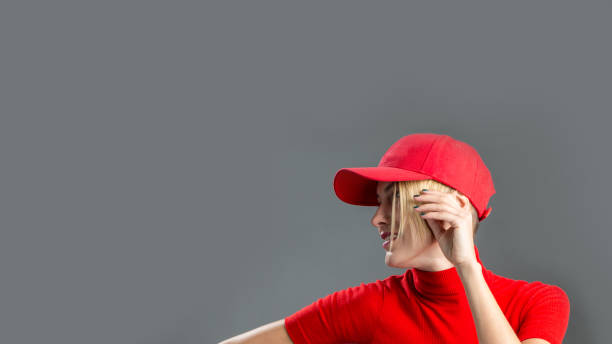 istock Woman wearing blank red 1320765101