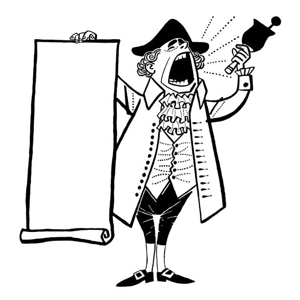 Town Crier Holding Scroll Town Crier Holding Scroll town criers stock illustrations