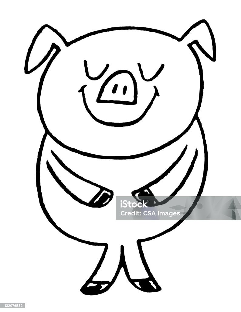Lächeln Schwein - Lizenzfrei Augen geschlossen Stock-Illustration