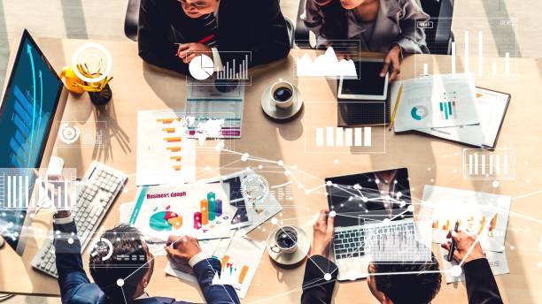 istock Creative visual of business people in corporate staff meeting 1320766033