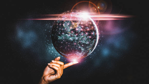 istock Global network connection covering earth with link of innovative perception 1320766239