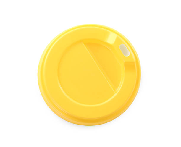 istock Plastic cap of disposable cup isolated on white, top view 1320767166