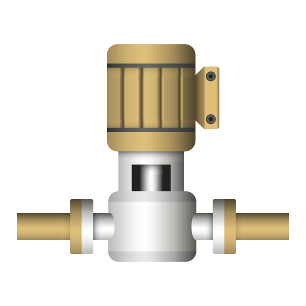 제어, 분배 및 공급 물을 위해 흰색 배경에 격리 된 물 펌프 벡터 일러스트 디자인. - turbine small electric motor electricity stock illustrations