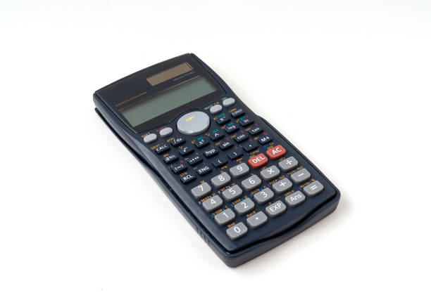 Scientific calculator isolated on white background.