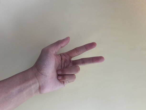 istock hand gesture photo against white wall background 1320774478