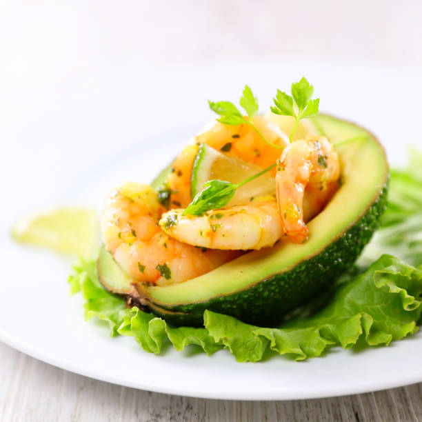 istock avocado salad with shrimp and herbs 1320781414