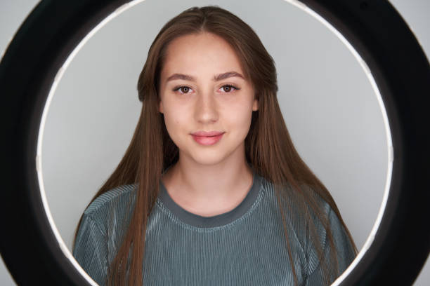 istock Beautiful young girl with nice extended eyelashes 1320785685