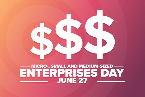 ilustrações de stock, clip art, desenhos animados e ícones de micro-, small and medium-sized enterprises day. june 27. holiday concept. template for background, banner, card, poster with text inscription. vector eps10 illustration. - the media