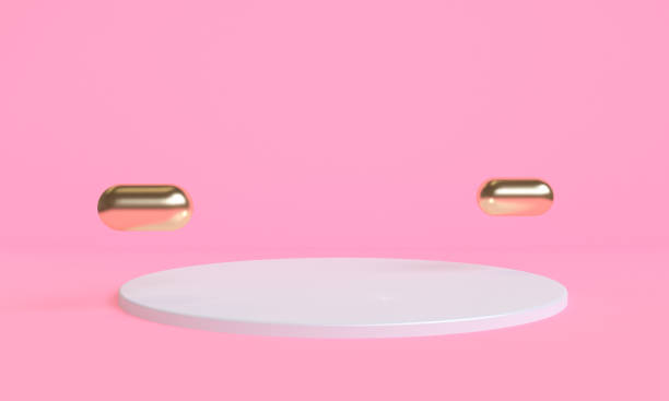 istock Minimal Abstract Podium Scene pink Background 1320787589